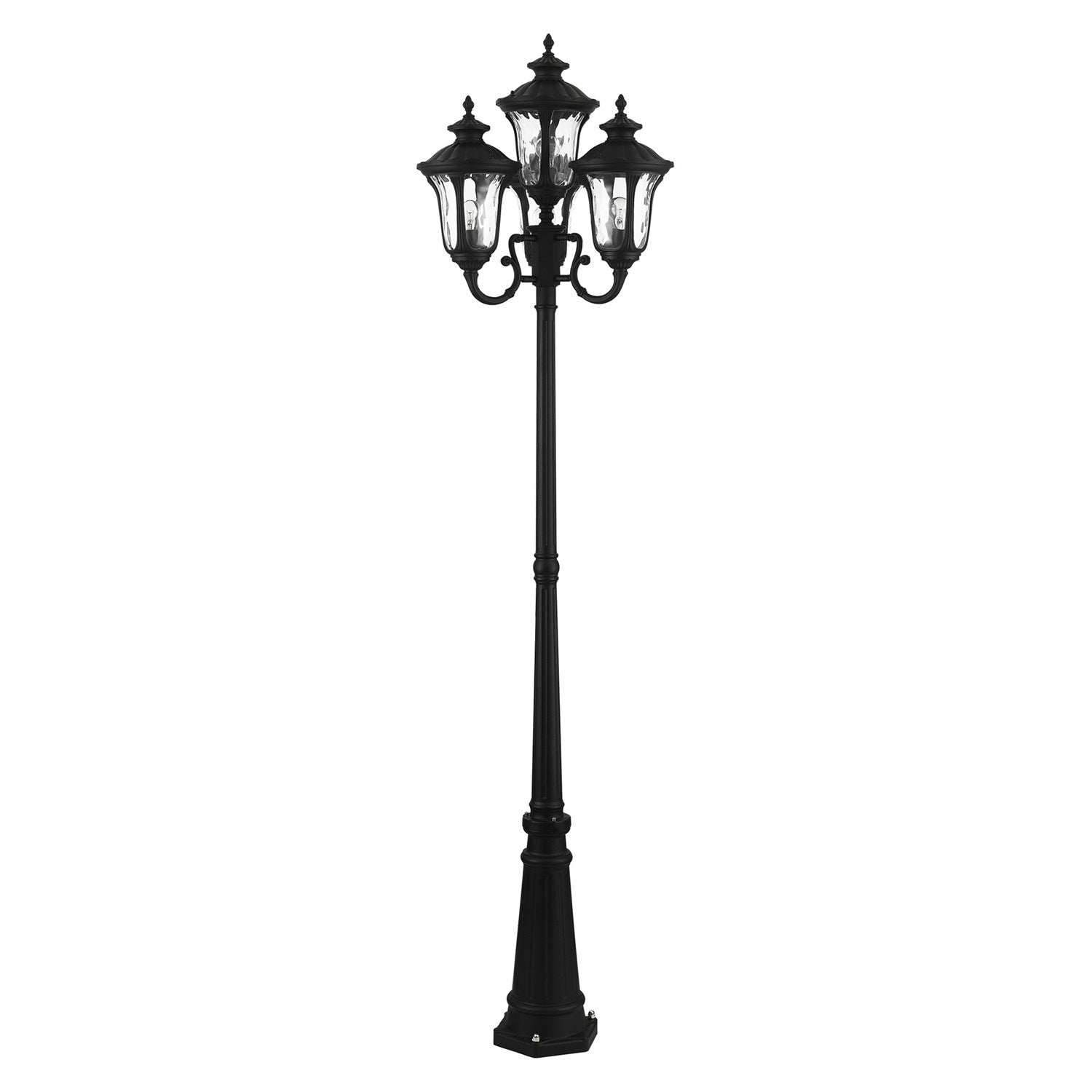 4 Light Textured Black Outdoor Post Light