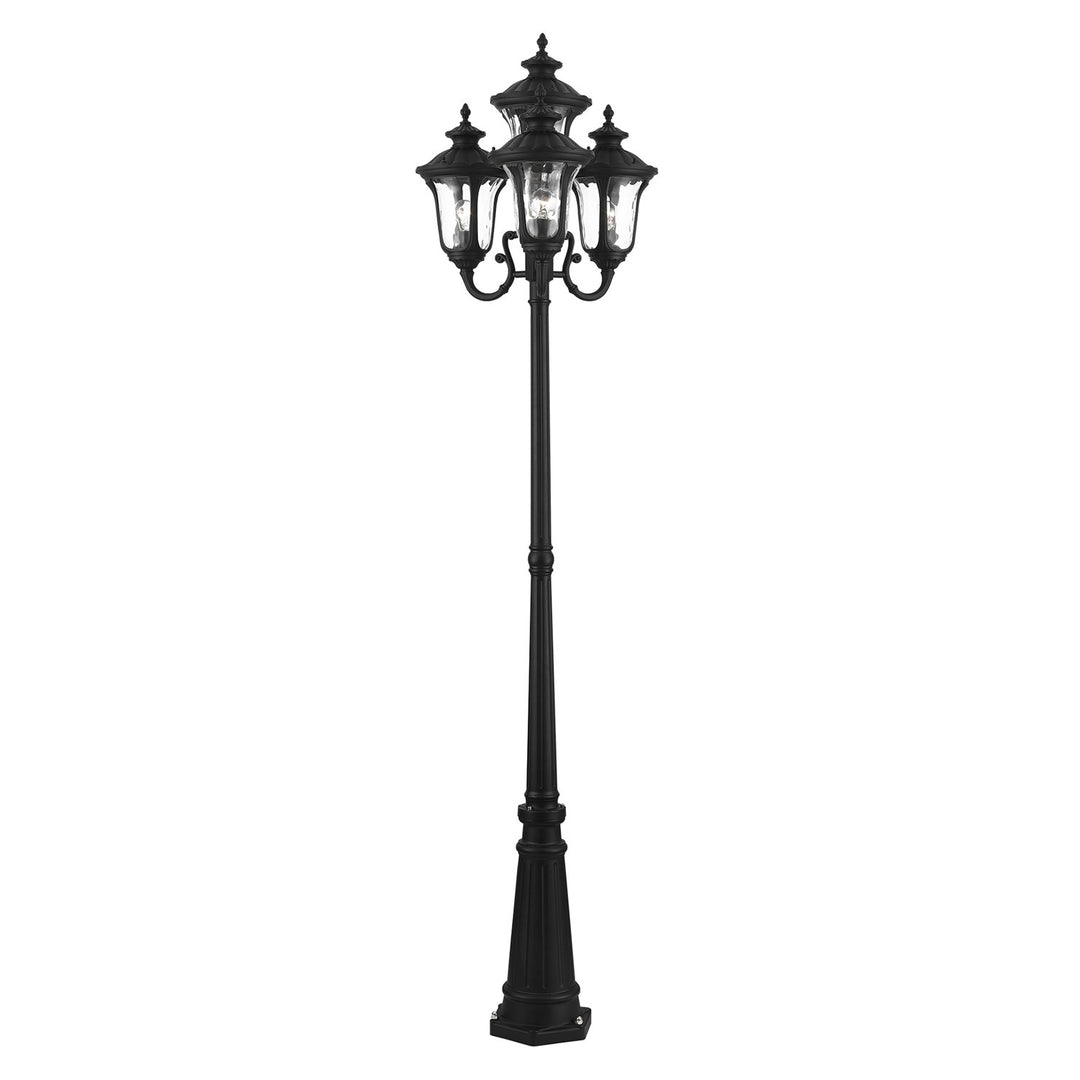 4 Light Textured Black Outdoor Post Light