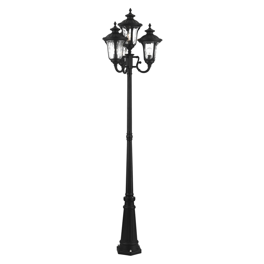 4 Light Textured Black Outdoor Post Light