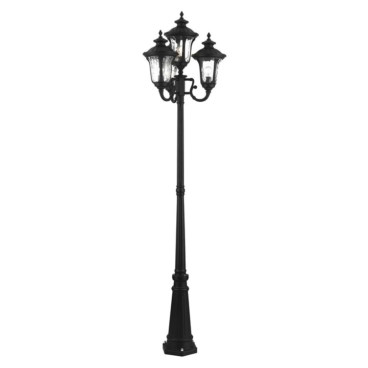 4 Light Textured Black Outdoor Post Light