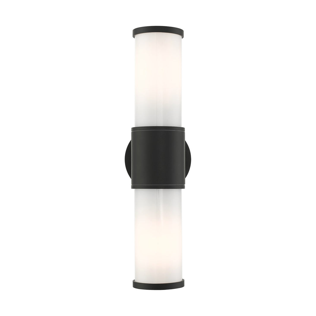 2 Light Textured Black Outdoor Ada Wall Lantern by Livex Lighting