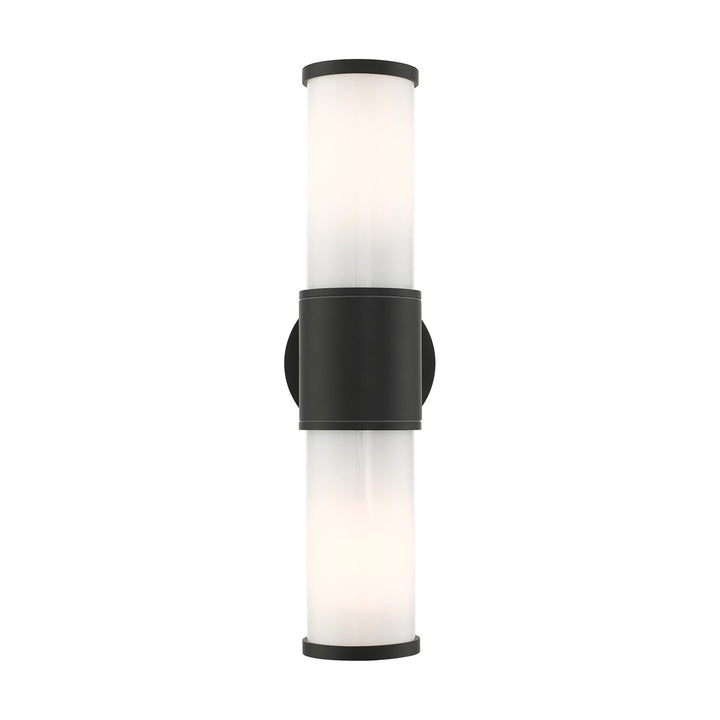 2 Light Textured Black Outdoor Ada Wall Lantern by Livex Lighting