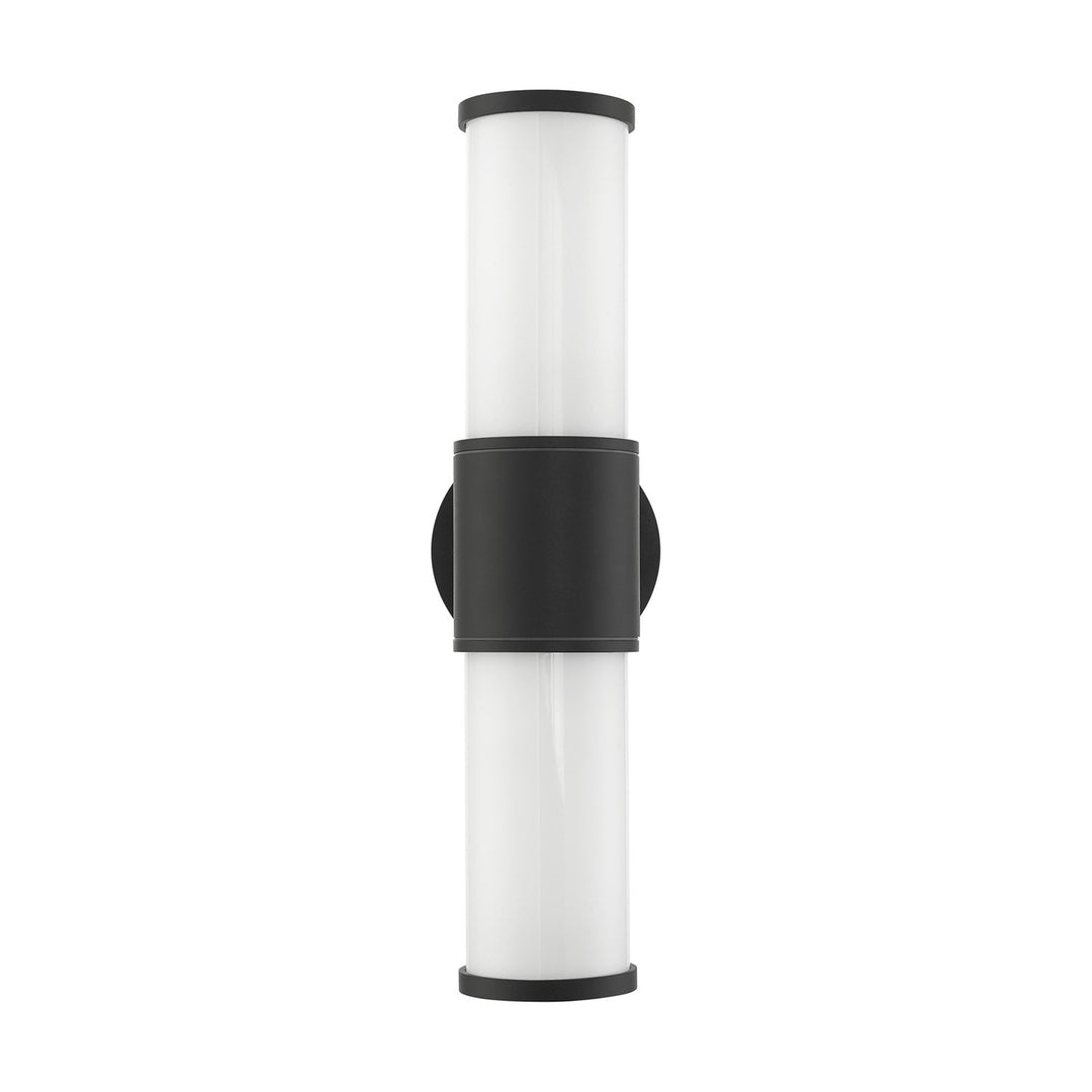 2 Light Textured Black Outdoor Ada Wall Lantern