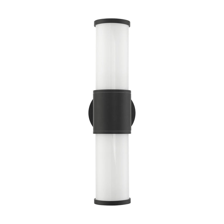2 Light Textured Black Outdoor Ada Wall Lantern