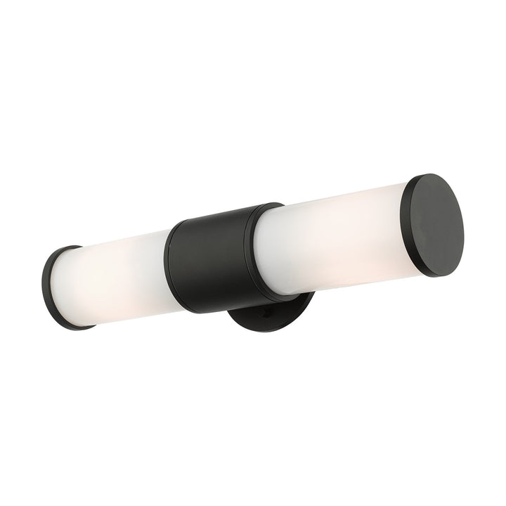 2 Light Textured Black Outdoor Ada Wall Lantern