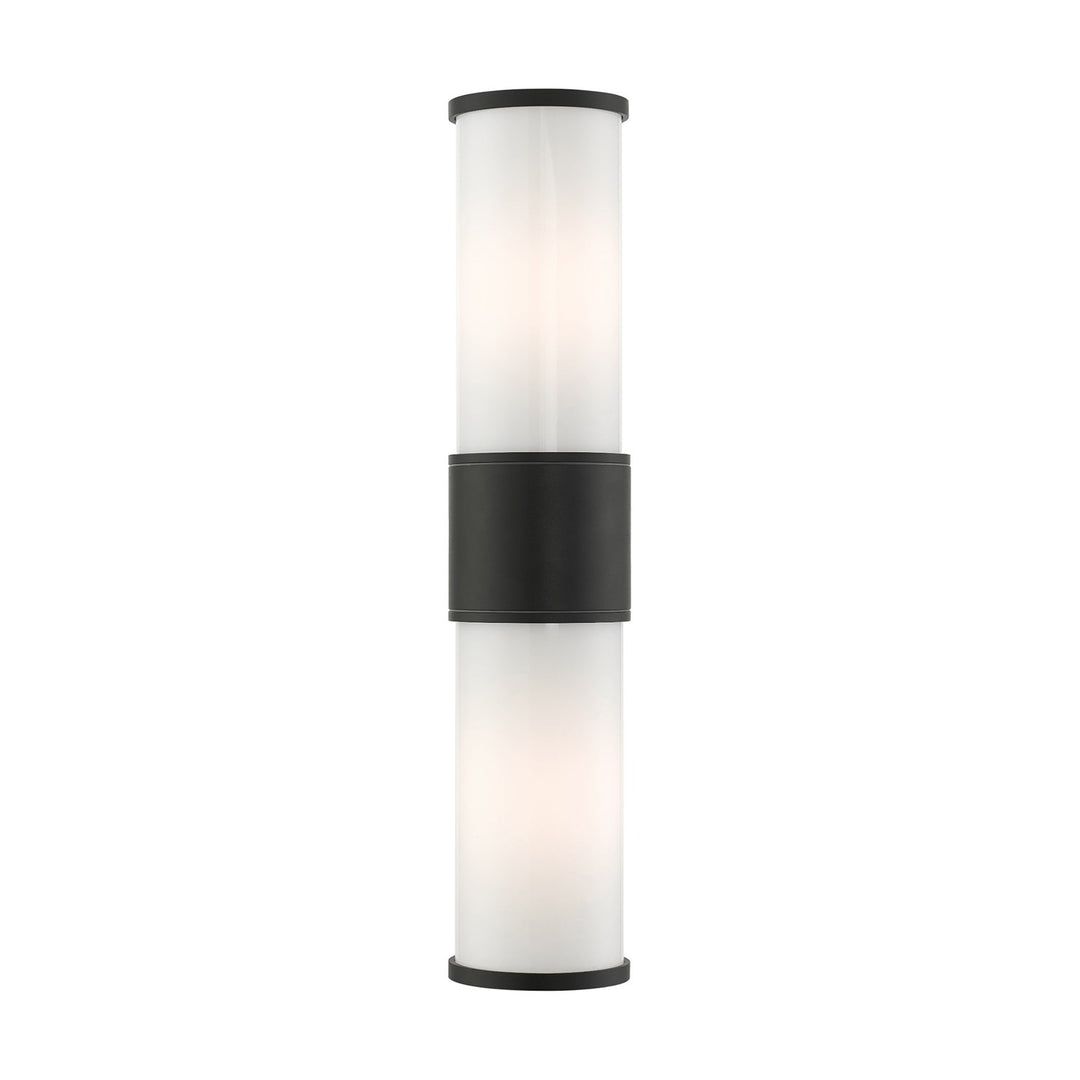 2 Light Textured Black Outdoor Wall Lantern by Livex Lighting