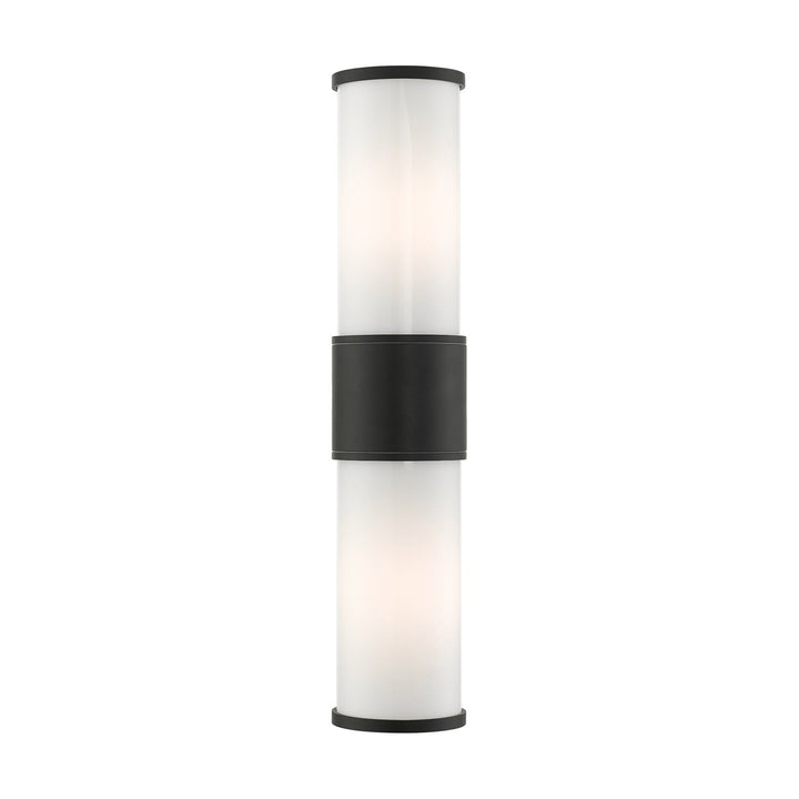 2 Light Textured Black Outdoor Wall Lantern by Livex Lighting