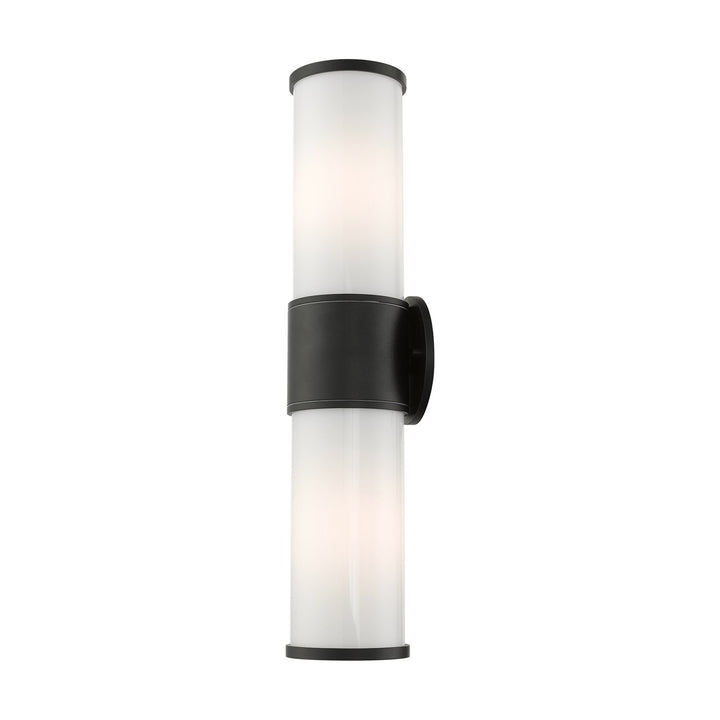 2 Light Textured Black Outdoor Wall Lantern
