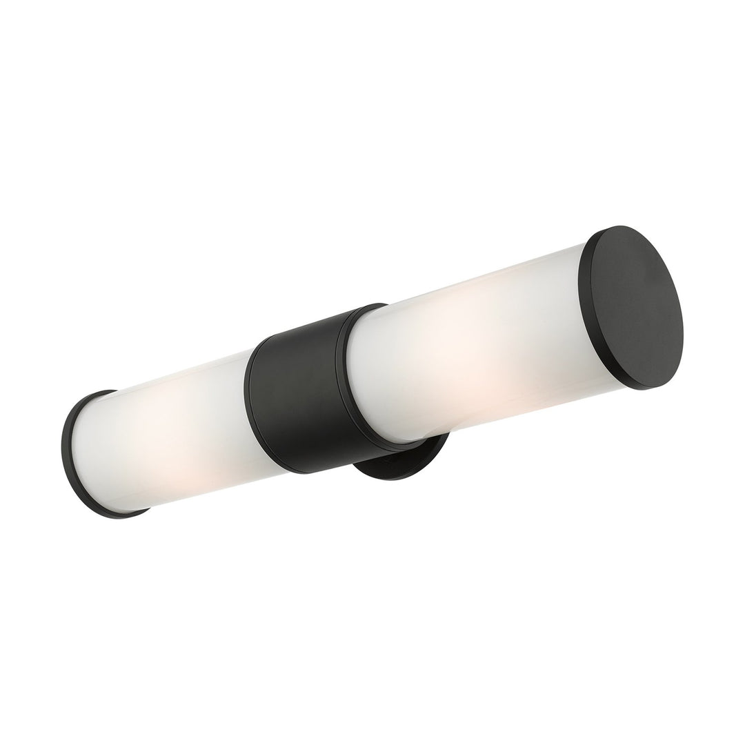 2 Light Textured Black Outdoor Wall Lantern