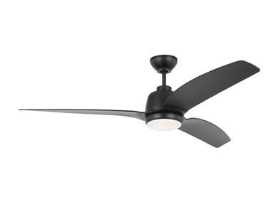 Avila 60 Coastal Led Ceiling Fan In Midnight Black With Midnight Black Blades by VC Fan Collection