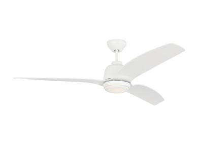 Avila 60 Coastal Led Ceiling Fan In Matte White With Matte White Blades by VC Fan Collection