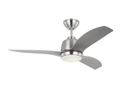 Ceiling Fan In Brushed Steel With Silver Blades by VC Fan Collection