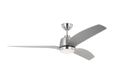 Ceiling Fan In Brushed Steel With Silver Blades by VC Fan Collection
