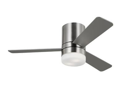 Ceiling Fan In Brushed Steel With Silver Blades