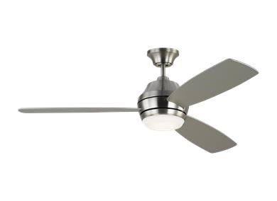 Ceiling Fan In Brushed Steel With Silver Blades by VC Fan Collection