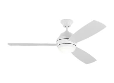 Ceiling Fan In Matte White With Matte White Blades by VC Fan Collection