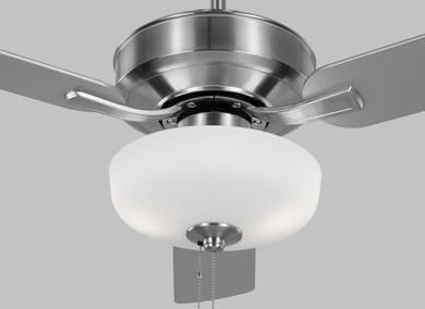 Ceiling Fan In Brushed Steel With Silver Blades