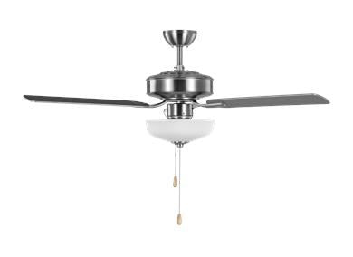 Ceiling Fan In Brushed Steel With Silver Blades