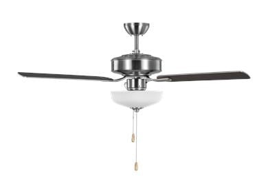 Ceiling Fan In Brushed Steel With Silver Blades
