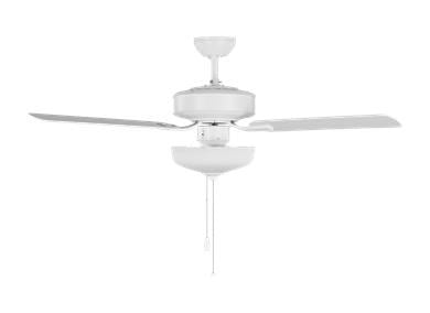 Ceiling Fan In Matte White With Matte White Blades