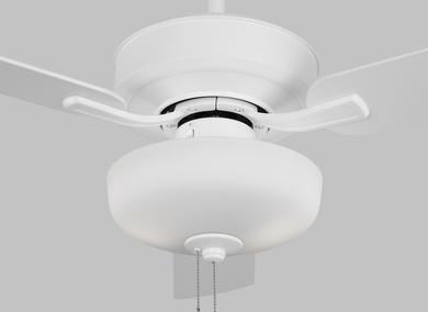 Ceiling Fan In Matte White With Matte White Blades