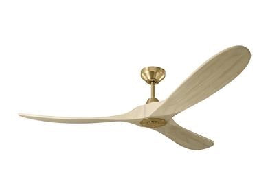 Ceiling Fan In Burnished Brass With Washed White Oak Blades by VC Fan Collection