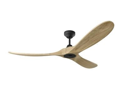 Ceiling Fan In Midnight Black With Natural Honey Blades by VC Fan Collection
