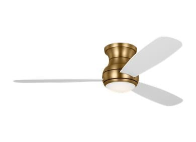 Ceiling Fan In Satin Brass With Matte White Blades by VC Fan Collection