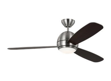Ceiling Fan In Brushed Steel With Silver Blades by VC Fan Collection