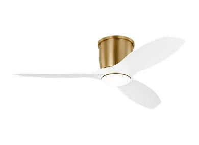 Ceiling Fan In Satin Brass With Matte White Blades by VC Fan Collection