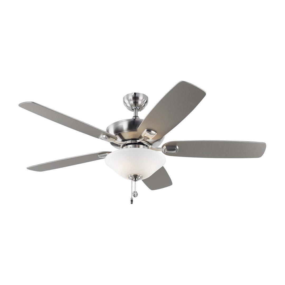 Ceiling Fan In Brushed Steel With S Ilver Blades by VC Fan Collection