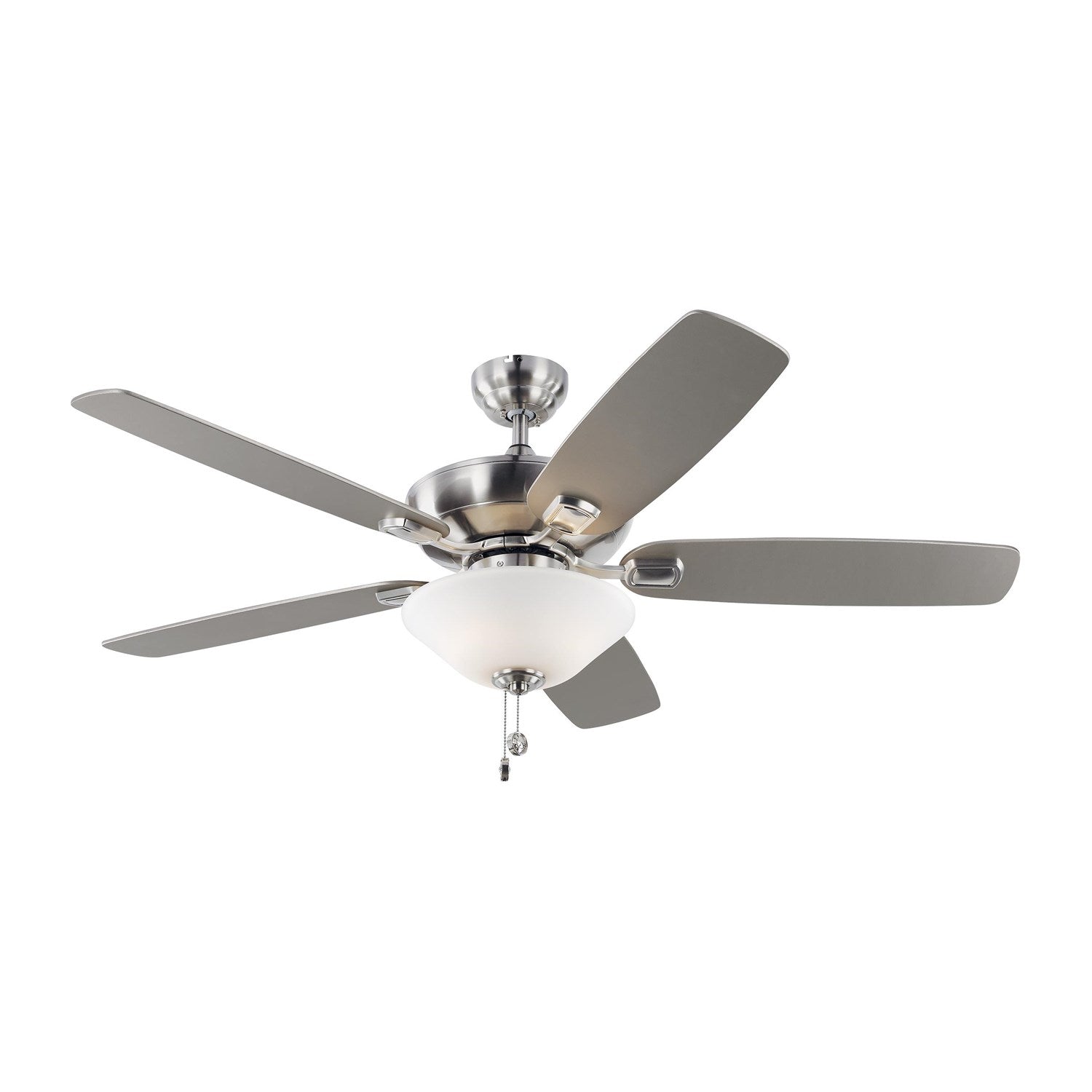 Ceiling Fan In Brushed Steel With S Ilver Blades by VC Fan Collection
