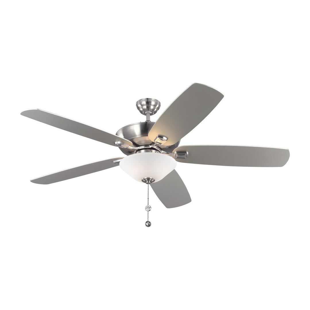 Ceiling Fan In Brushed Steel With Silver Blades by VC Fan Collection