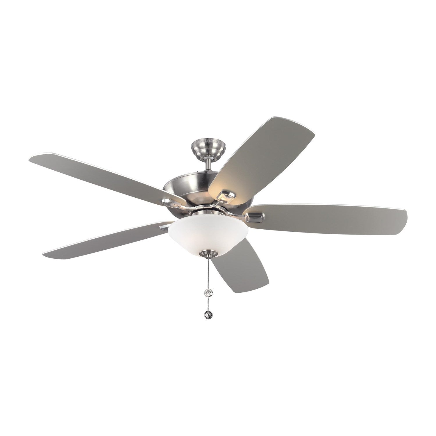 Ceiling Fan In Brushed Steel With Silver Blades by VC Fan Collection