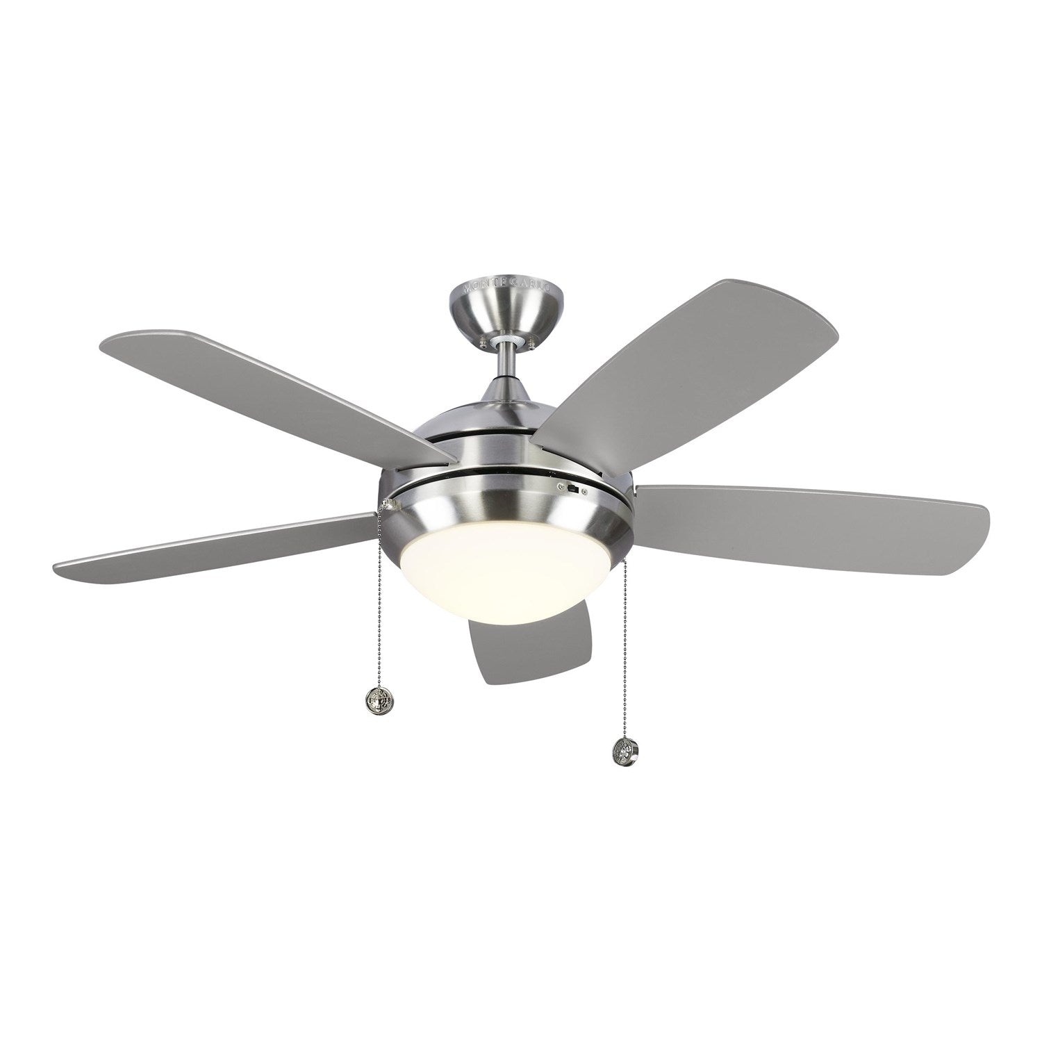 Ceiling Fan In Brushed Steel With Silver Blades by VC Fan Collection