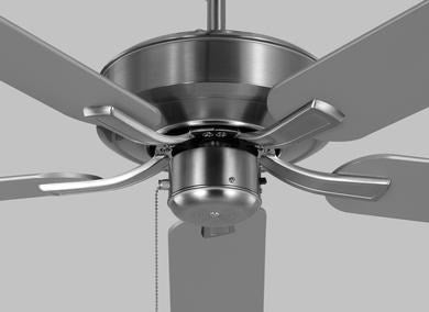 Ceiling Fan In Brushed Steel With Silver Blades