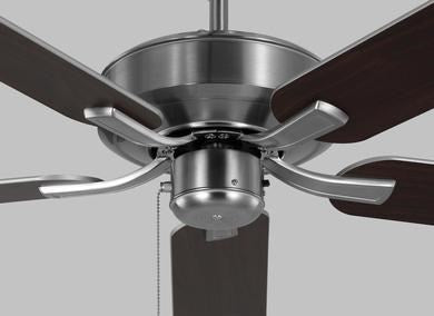Ceiling Fan In Brushed Steel With Silver Blades