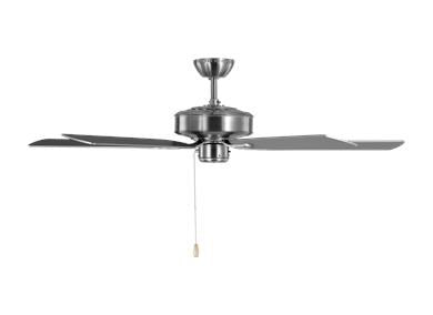 Ceiling Fan In Brushed Steel With Silver Blades