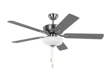 Ceiling Fan In Brushed Steel With Silver Blades by VC Fan Collection