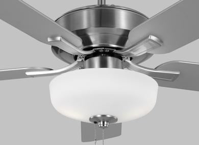 Ceiling Fan In Brushed Steel With Silver Blades