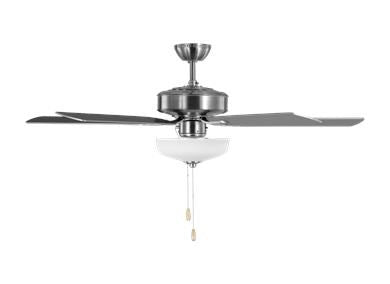 Ceiling Fan In Brushed Steel With Silver Blades