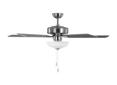 Ceiling Fan In Brushed Steel With Silver Blades