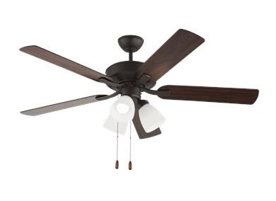 Ceiling Fan In Bronze With Bronze Blades And Fitter Light Kit by VC Fan Collection