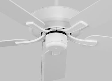 Ceiling Fan In Matte White With Matte White Blades