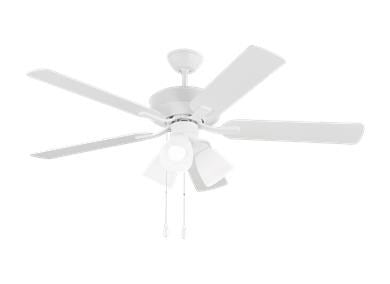 Ceiling Fan In Matte White With Matte White Blades by VC Fan Collection