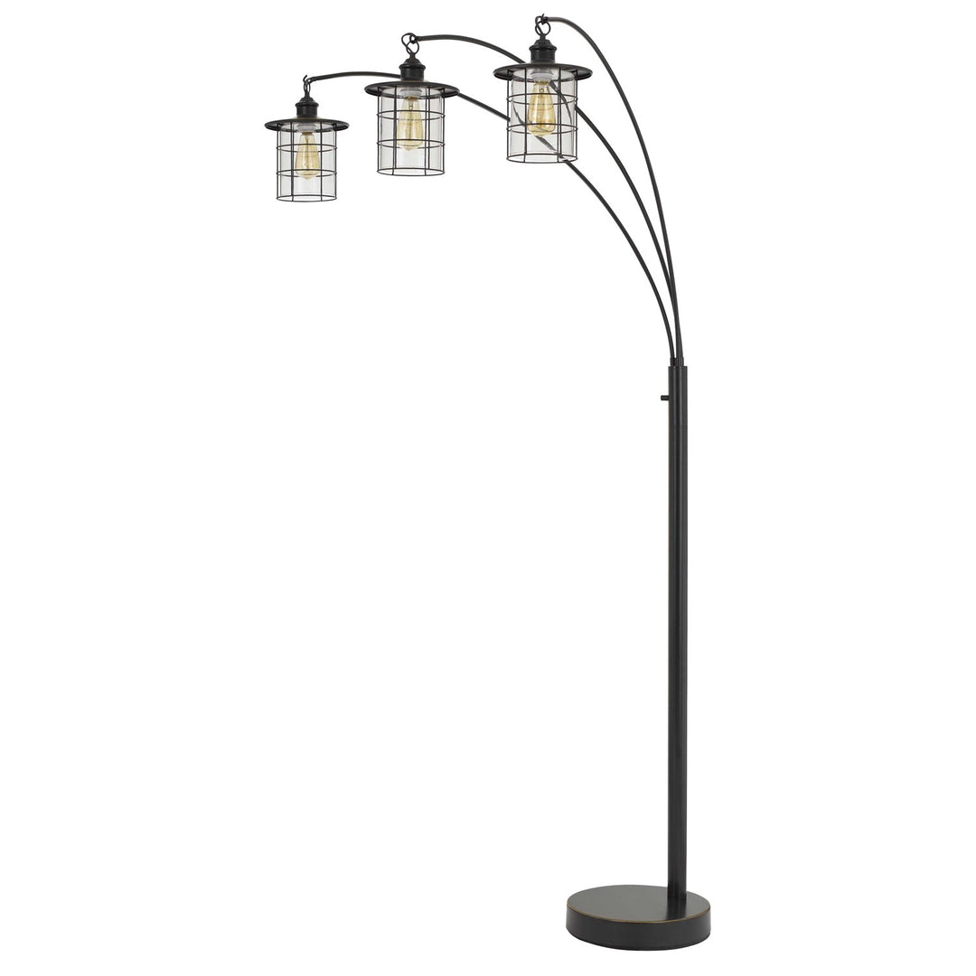 Silverton Arc Floor Lamp With Glass Shades (Edison Bulbs Included) by CAL Lighting