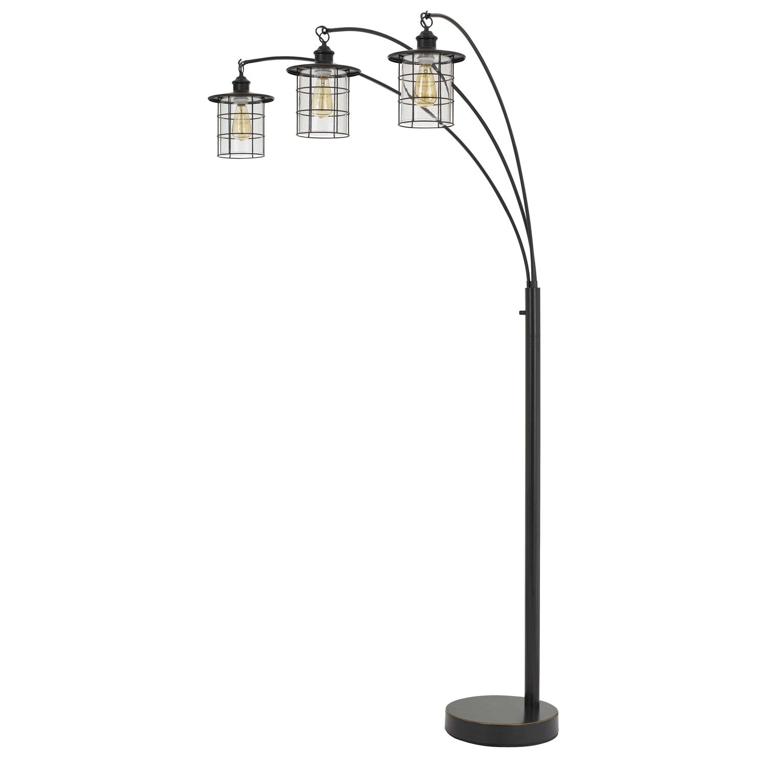 Silverton Arc Floor Lamp With Glass Shades (Edison Bulbs Included) by CAL Lighting