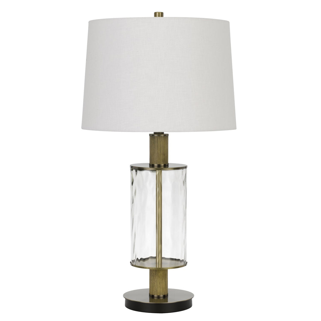 150W 3 Way Morrilton Glass Table Lamp With Wood Pole by CAL Lighting