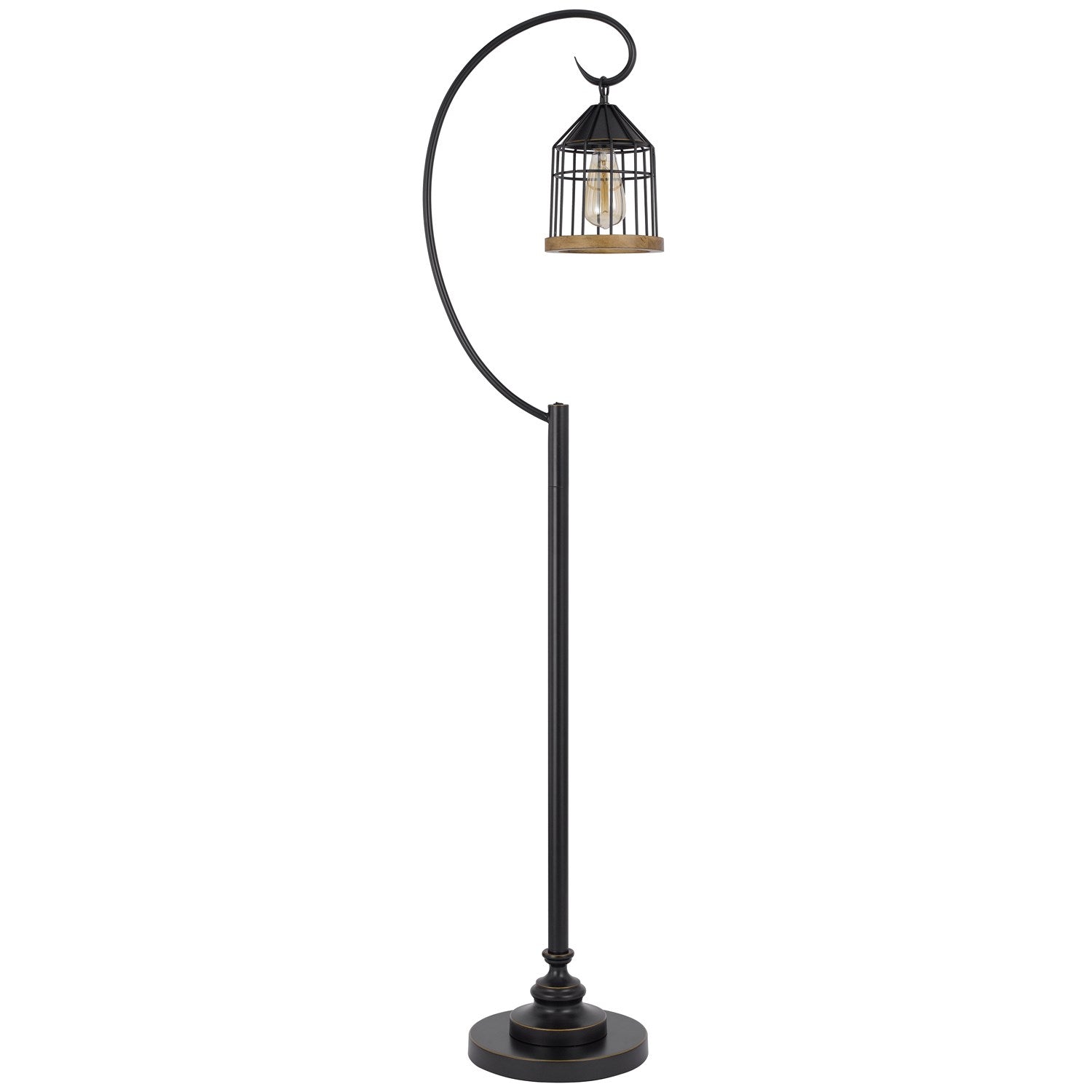60W Valparaiso Downbridge Metal Floor Lamp With Lantern Style Metal by CAL Lighting