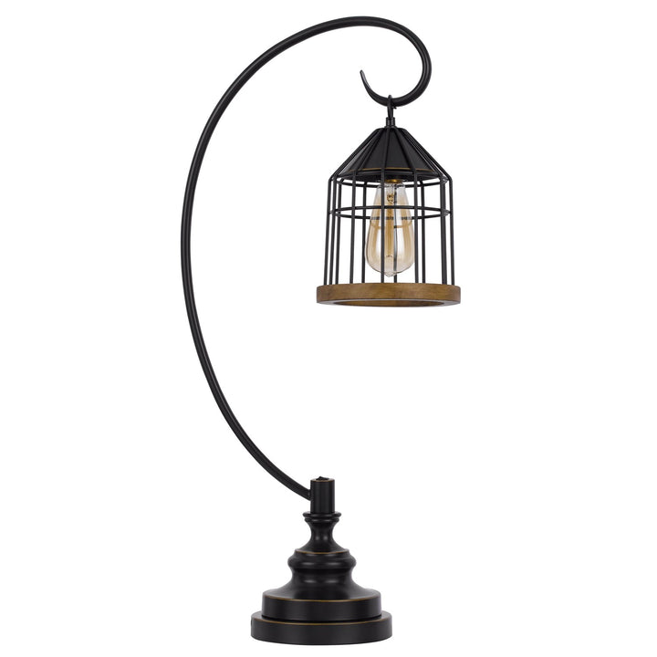 60W Valparaiso Downbridge Metal Table Lamp With Lantern Style Metal